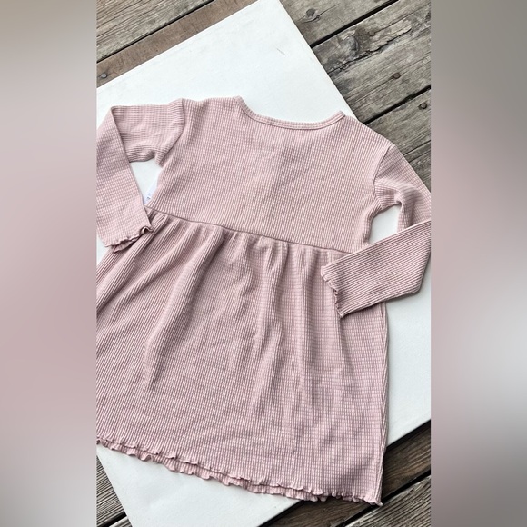 Little Co. Pink Long Sleeve Henley Dress NWT - Picture 8 of 8